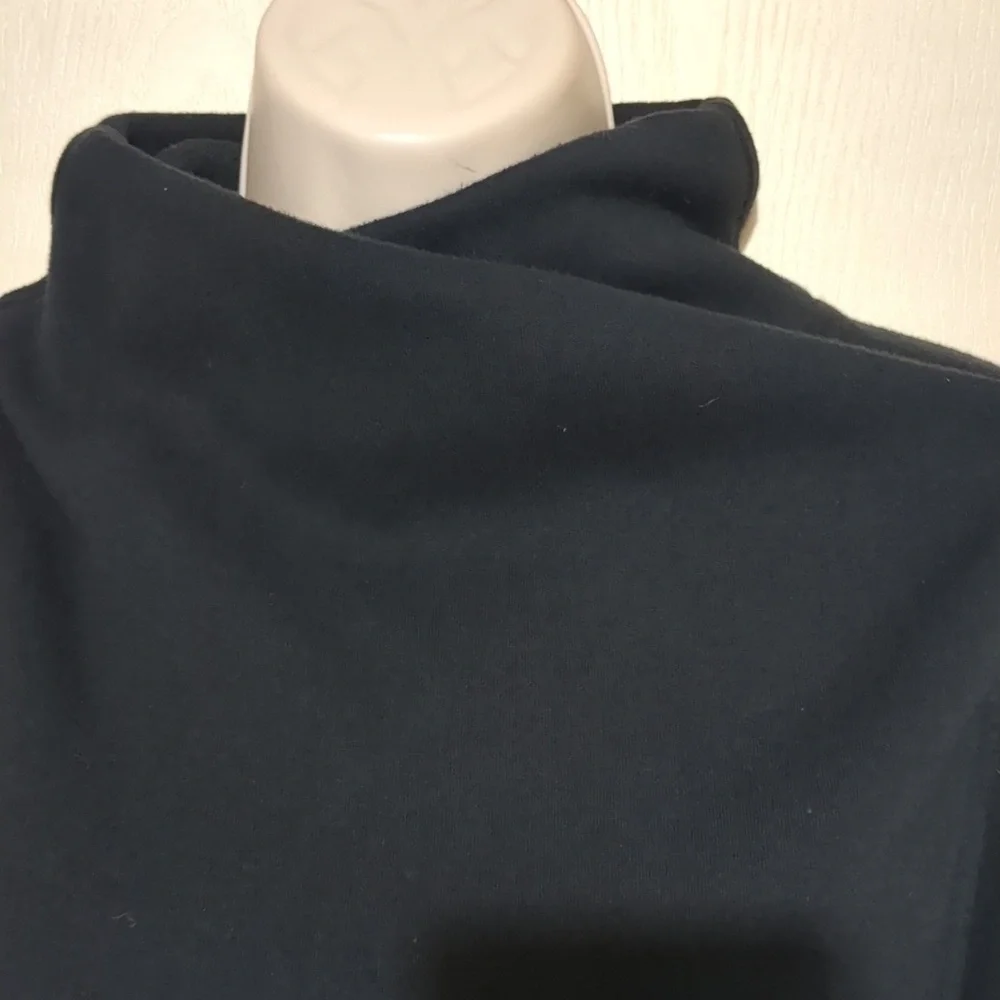 ATHLETA Cozy Karma Twist Neck Sweatshirt Black Lined Pullover Size Medium